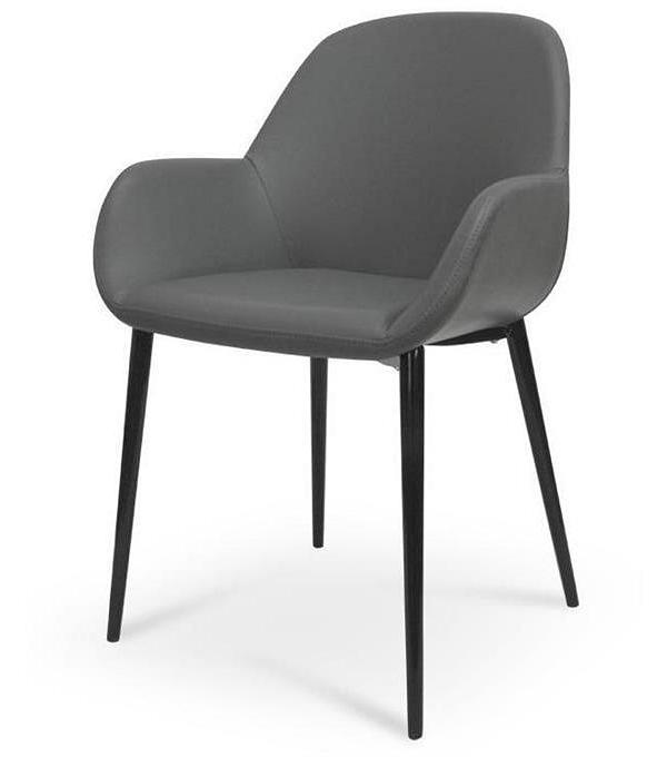Ex-Display of Lynton Dining Chair - Charcoal Grey With Black Legs by Interior Secrets - AfterPay Available