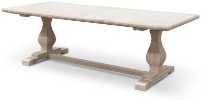 Ex Display - Titan Reclaimed 2.4m ELM Wood Dining Table - Rustic White Washed by Interior Secrets - AfterPay Available