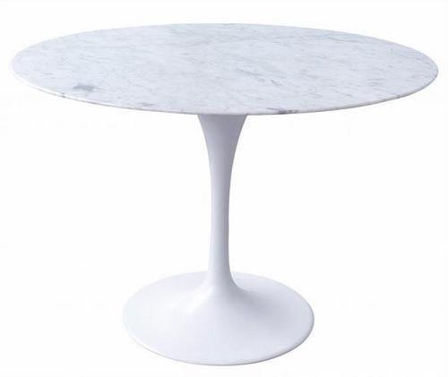 Ex Display - Tulip 120cm Round Marble Dining Table - Aluminium by Interior Secrets - AfterPay Available