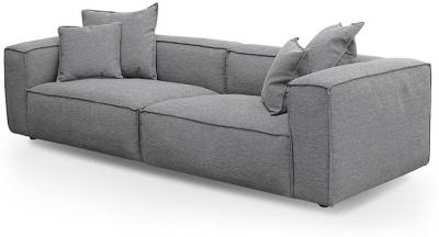 Loft 4 Seater Fabric Sofa with Cushion and Pillow - Graphite Grey by Interior Secrets - AfterPay Available