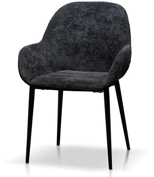 Lynton Fabric Dining Chair - Black - Last One by Interior Secrets - AfterPay Available