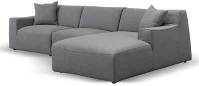 Marlin 3 Seater Right Chaise Fabric Sofa - Noble Grey by Interior Secrets - AfterPay Available