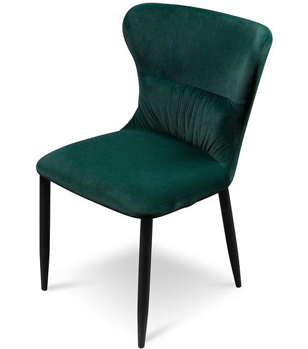 Mavis Dining Chair - Dark Green Velvet in Black Legs by Interior Secrets - AfterPay Available