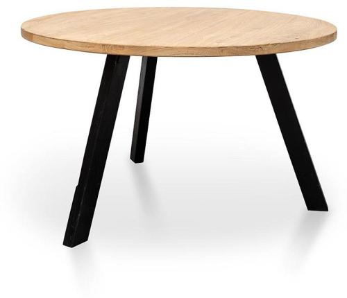 Nena Reclaimed 1.25m Round Dining Table - Black Legs by Interior Secrets - AfterPay Available