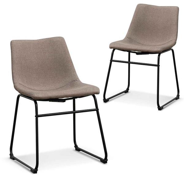 Set of 2 - Darcy Fabric Dining Chair - Brown Grey by Interior Secrets - AfterPay Available