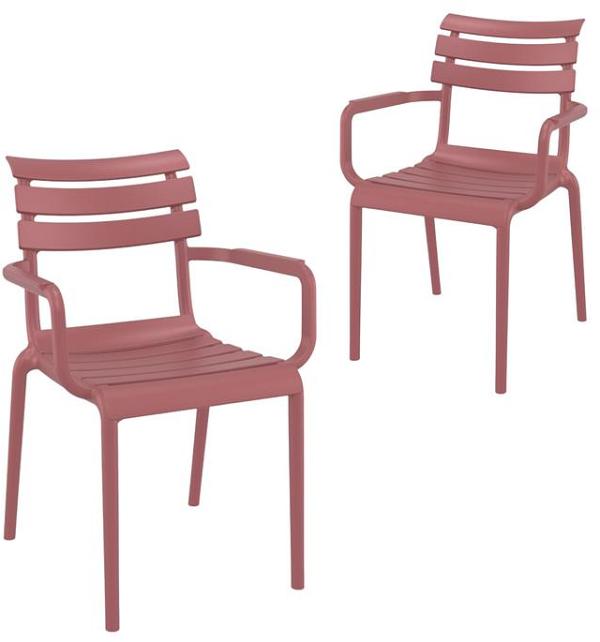 Set of 2 - Keller Indoor / Outdoor Dining Armchair - Marsala by Interior Secrets - AfterPay Available