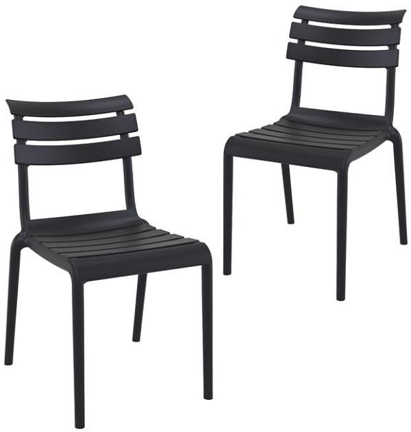 Set of 2 - Keller Indoor / Outdoor Dining Chair - Black by Interior Secrets - AfterPay Available