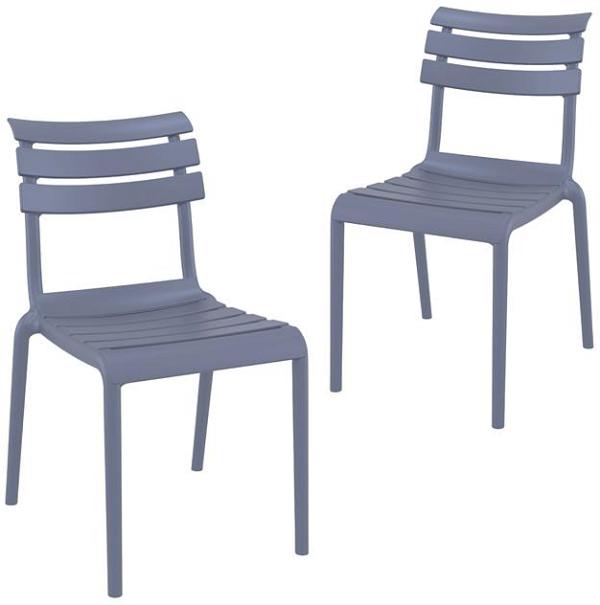Set of 2 - Keller Indoor / Outdoor Dining Chair - Grey by Interior Secrets - AfterPay Available