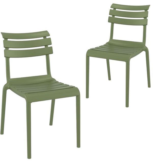 Set of 2 - Keller Indoor / Outdoor Dining Chair - Olive Green by Interior Secrets - AfterPay Available