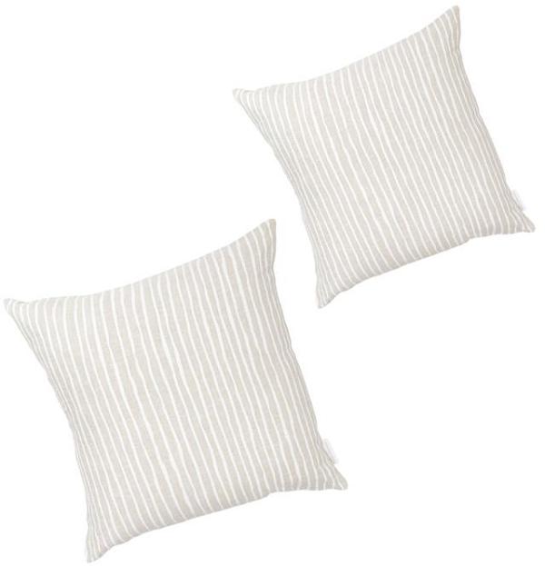 Set of 2 - Linear 50cm Square Cushion - White by Interior Secrets - AfterPay Available