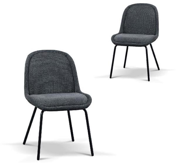 Set of 2 - Robles Fabric Dining Chair - Charcoal Grey by Interior Secrets - AfterPay Available