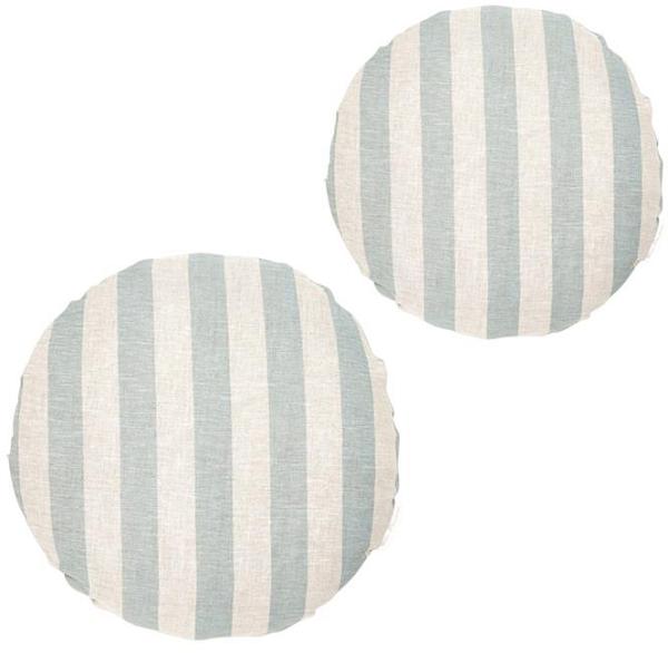 Set of 2 - Stripe 40cm Round Cushion - Sky by Interior Secrets - AfterPay Available