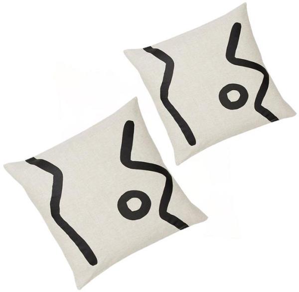 Set of 2 - Sunday I 50cm Cushion - Black by Interior Secrets - AfterPay Available
