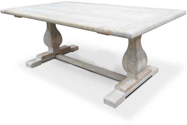 Titan Reclaimed 1.98m ELM Wood Dining Table - Rustic White Washed by Interior Secrets - AfterPay Available