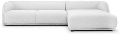 Troy 3 Seater Right Chaise Fabric Sofa - Light Texture Grey - Last One by Interior Secrets - AfterPay Available