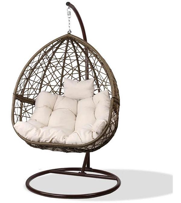 Ubud Outdoor Wicker Nest Shaped Egg Chair - Ecru & Brown by Interior Secrets - AfterPay Available