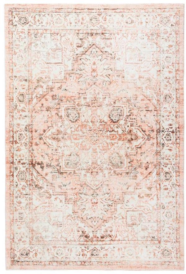 Veronique 290cm x 200cm Distressed Washable Rug - Peach & Brown by Interior Secrets - AfterPay Available