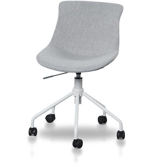 Zima Office Bar Chair - Light Grey with White Base by Interior Secrets - AfterPay Available