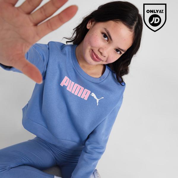 Puma Girls' Boxy Logo Crew Sweatshirt Junior