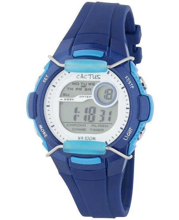 Cactus Shield Tech Time LCD Blue Digital Watch