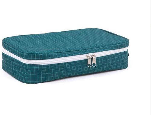 Love Mae Cooler Lunch Bag with Ice Brick - Blue Grid