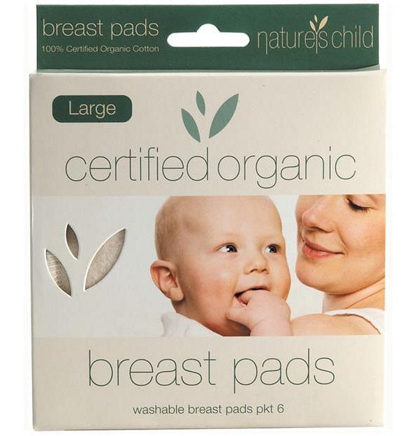 Nature's Child Certified Organic Cotton Breast Pads Large 6 Pack