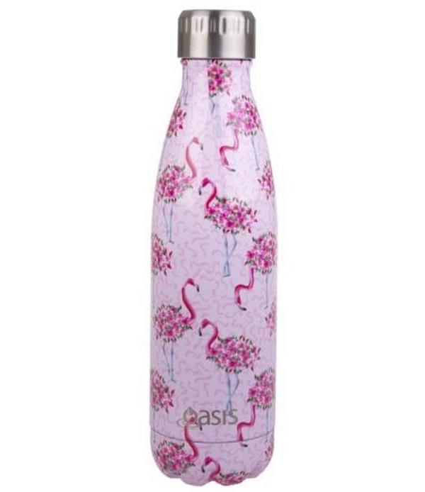 Oasis Kids Insulated Stainless Steel Drink Bottle (500ml) Flamingos