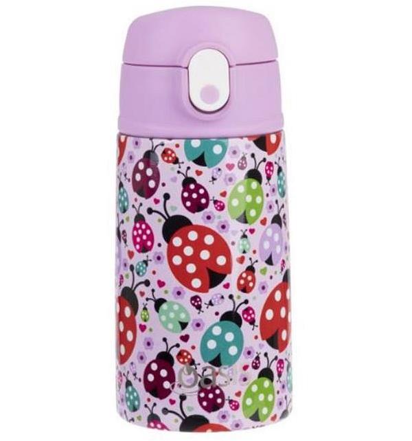 Oasis Kids Stainless Steel Double Wall Insulated Drink Bottle with Sipper (400ml) Lovely Ladybugs