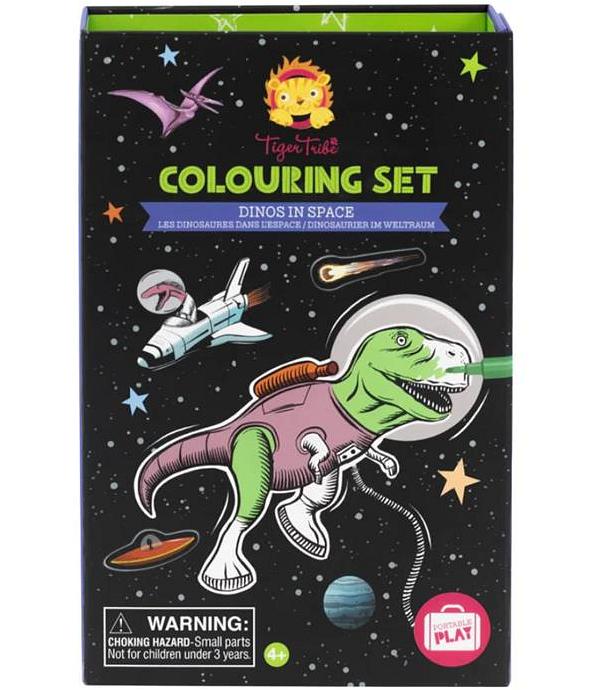 Tiger Tribe Dinos in Space Colouring Set
