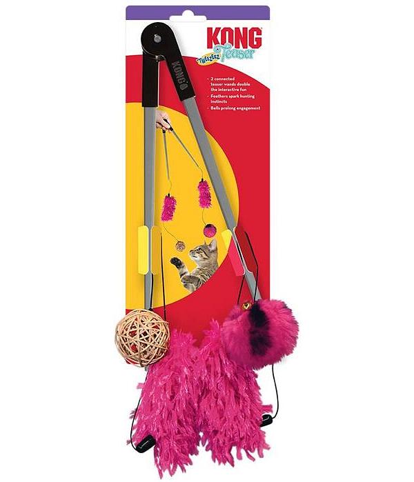 4 x KONG Teaser Tweezerz Cat Wand Toy in Assorted Colours Bulk