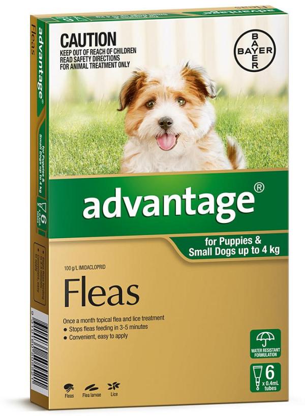 Advantage Spot-On Flea Control Treatment for Dogs under 4kg - 6-Pack