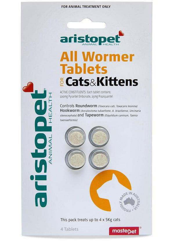Aristopet Intestinal All Wormer Tablets for Cats & Kittens - 4 Pack