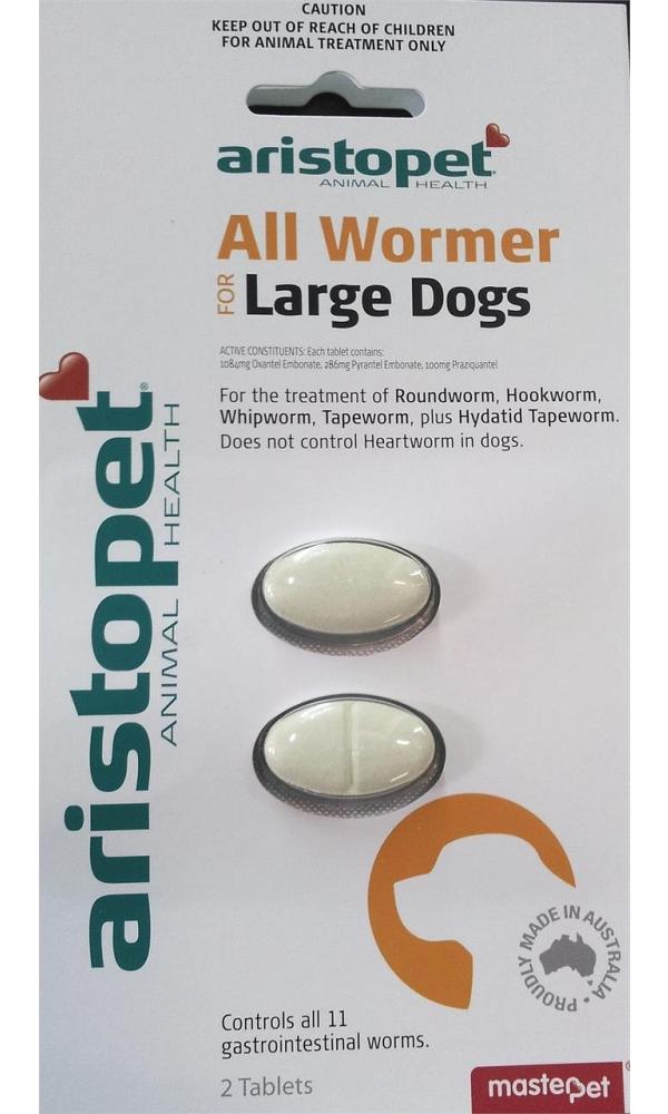 AristoPet Intestinal All Wormer Tablets for Large Dogs 2 Tablets