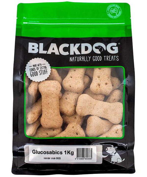 Black Dog Naturally Baked Glucosa-bics Australian Biscuit Treats for Dogs 1kg