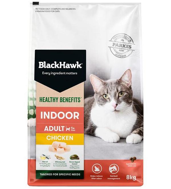 Black Hawk Healthy Benefits Indoor Dry Cat Food Chicken 8kg