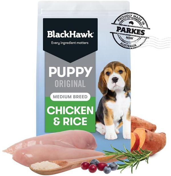 Black Hawk Original Chicken & Rice Puppy Dry Dog Food - Medium Breeds - 10kg