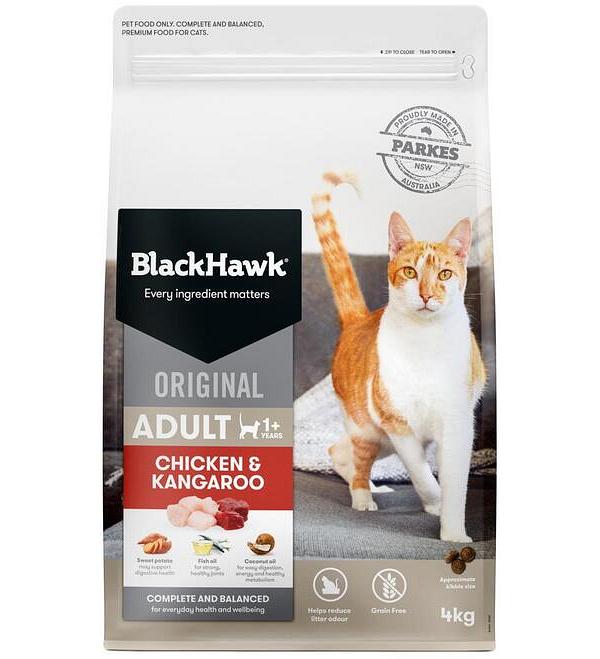 Black Hawk Original Dry Cat Food Chicken Kangaroo 4kg