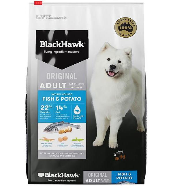 Black Hawk Original Fish & Potato Adult Dry Dog Food 20kg