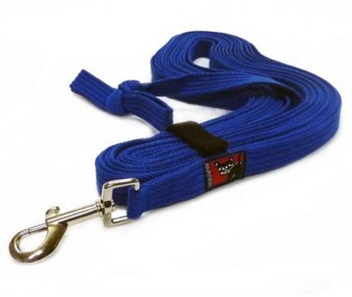 Black Dog Tracking Lead for Recall Training - 11 meters - Regular Width - Blue