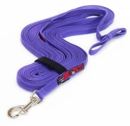 Black Dog Tracking Lead for Recall Training - 11 meters - Regular Width - Purple