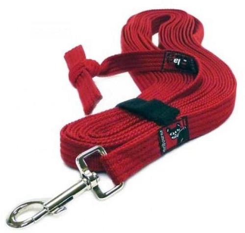 Black Dog Tracking Lead for Recall Training - 11 meters - Regular Width - Red
