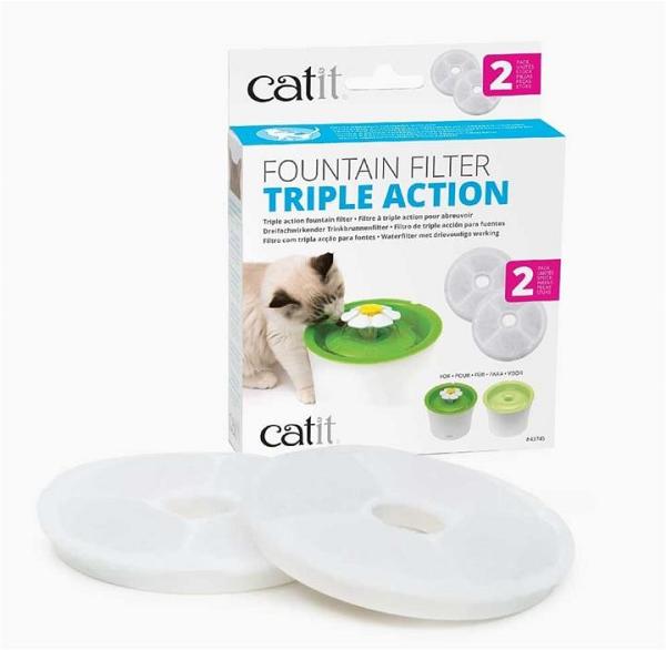 Catit 2.0 Triple-Action Carbon Filters for Catit Flower Fountain - 2 pack
