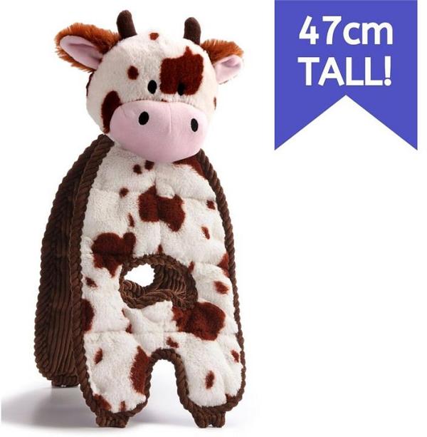 Charming Pet Cuddle Tugs Plush Dog Toy with K9 Tough Guard - Cow