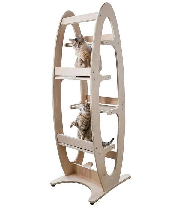 Contour Modern Wooden Cat Climbing Tower