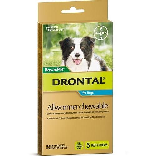 Drontal All-Wormer for Medium Dogs up to 10kg - 5 Chews