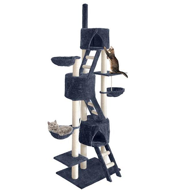 Cat Tree 244cm Trees Scratching Post Scratcher Tower Condo House Furniture Wood