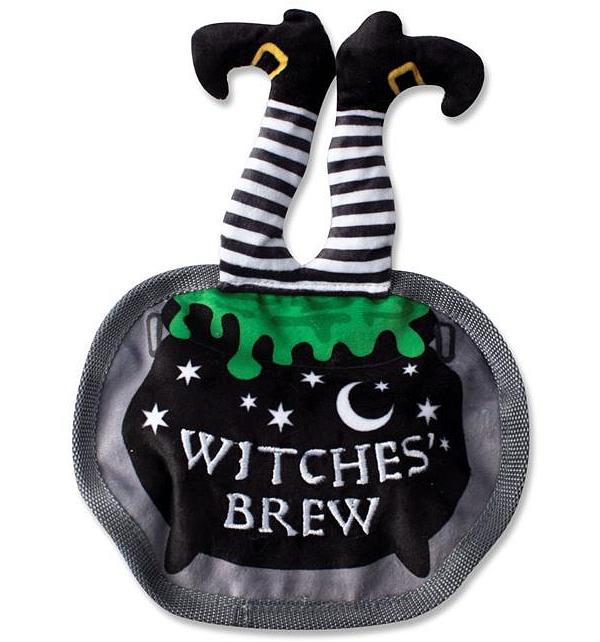 Fringe Studio Halloween No Stuffing Squeaker Dog Toy - Drop In For A Spell