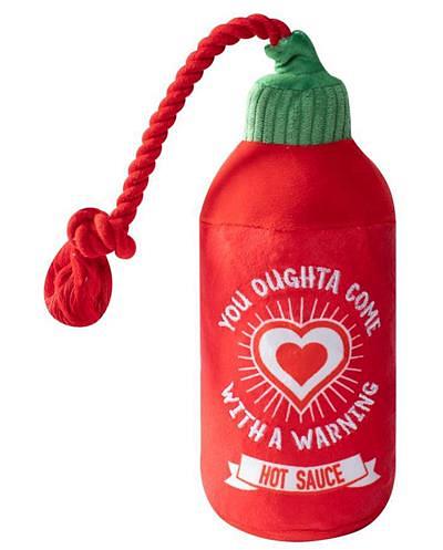 Fringe Studio Rope & Plush Squeaker Valentine's Day Dog Toy - Hearts On Fire