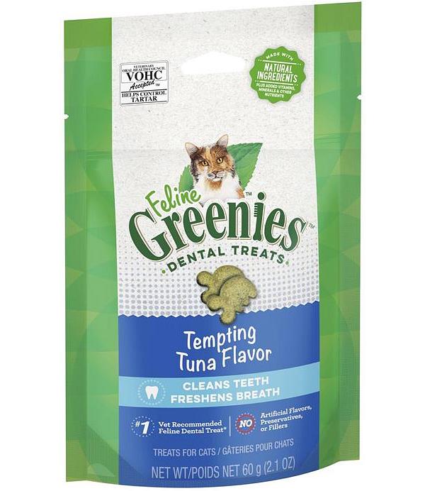 Greenies Feline Cat Dental Treats Tempting Tuna Flavour 60g - 10 Packs