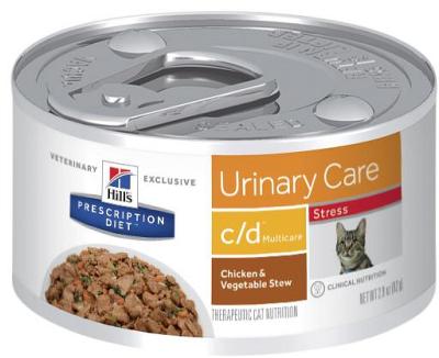 Hills Prescription Diet c/d Multicare Stress Urinary Care Chicken & Vegetable Stew Cat Food 82g x 24 Cans